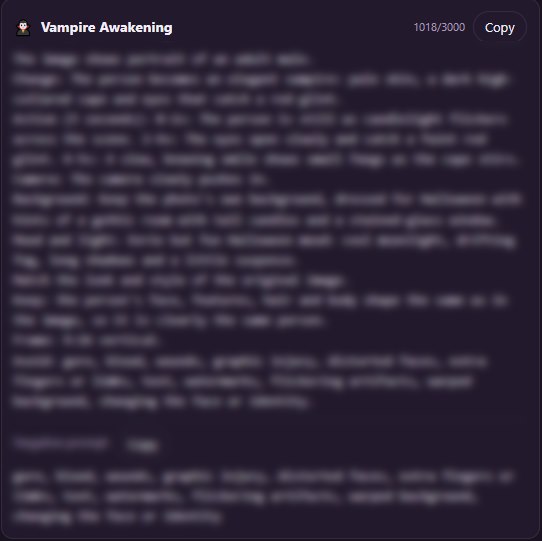 The Vampire Awakening prompt written by the Image to Halloween Video Prompt Studio