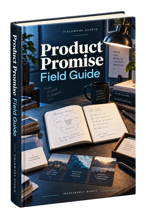 Product Promise Field Guide generated product mockup