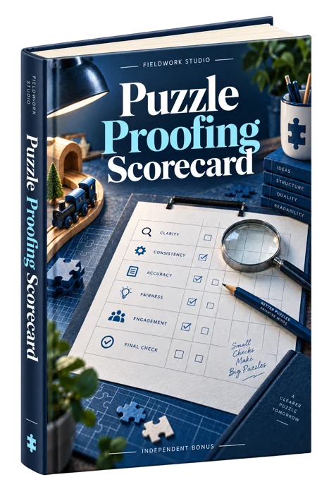 Puzzle Proofing Scorecard generated product mockup