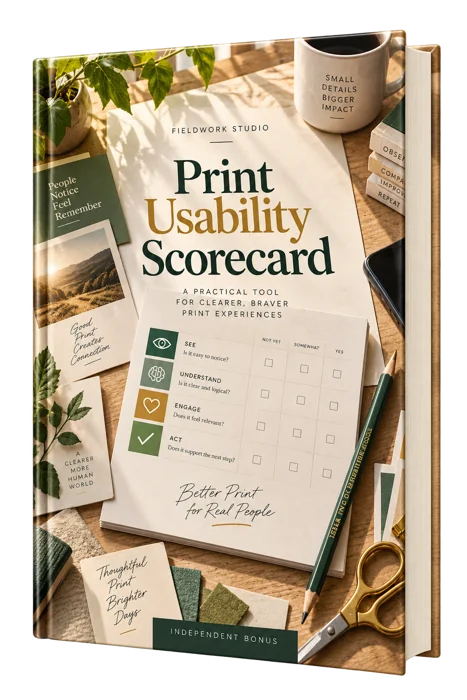 Print Usability Scorecard generated product mockup