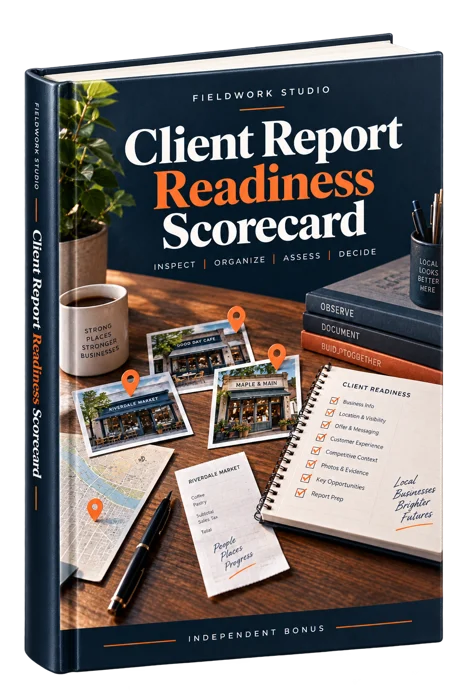 Client Report Readiness Scorecard generated product mockup