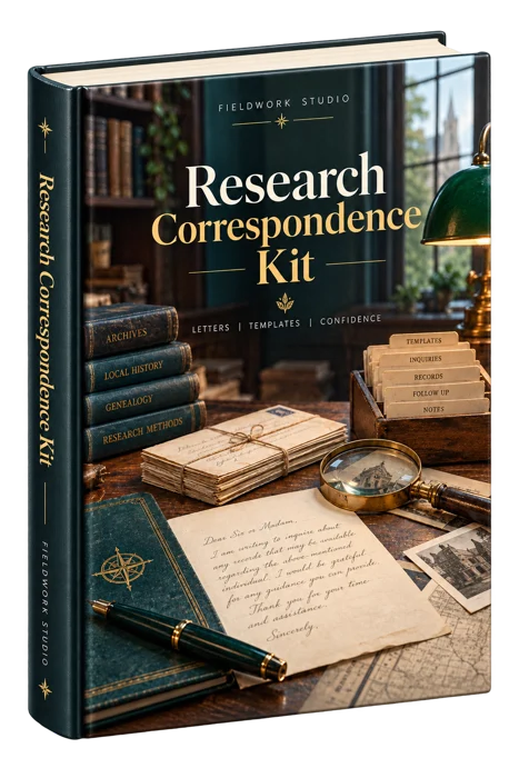 Research Correspondence Kit generated product mockup