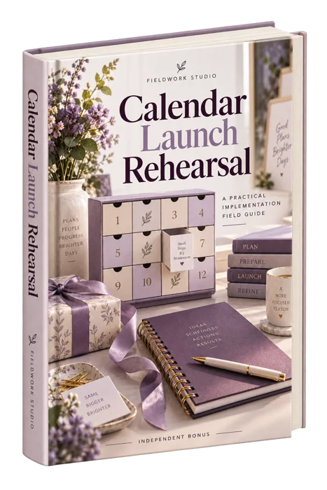 Calendar Launch Rehearsal generated product mockup
