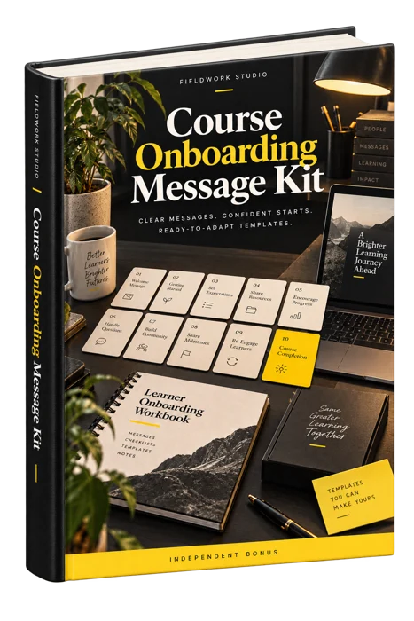 Course Onboarding Message Kit generated product mockup
