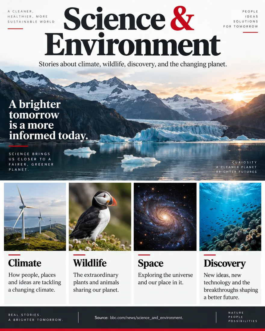 BBC Science & Environment, a finished infographic produced by Link to Infographics