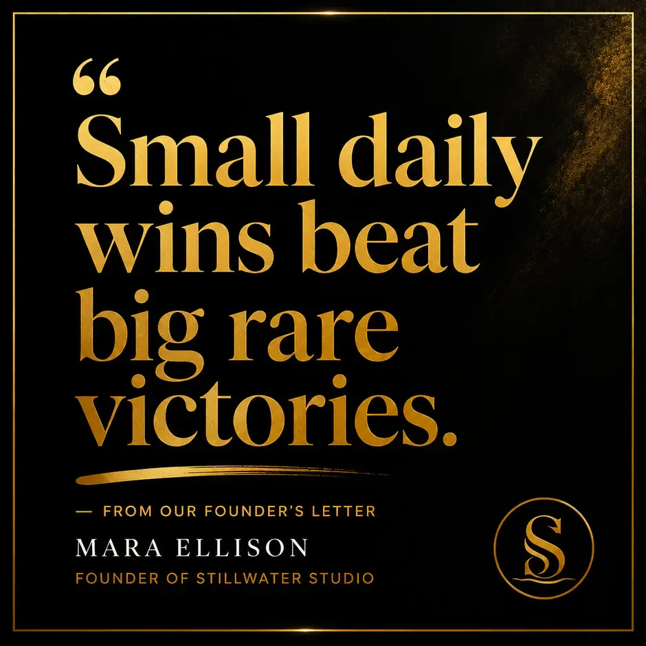 Quote category: a verbatim line set as the whole design, luxury black and gold style.