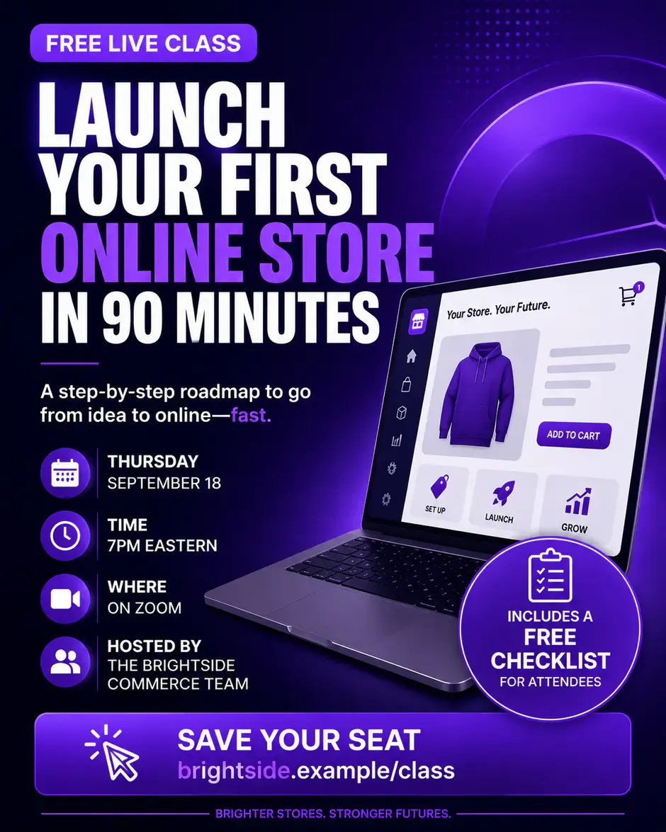Webinar category: a free live class announcement as a LinkedIn portrait, tech/SaaS style.