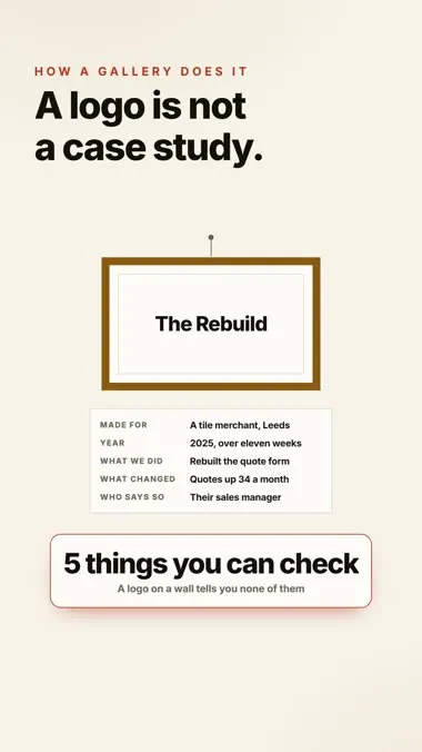 The Wall Label, a finished vertical video made from one of the 189 prompts